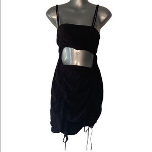 Wild Fable Black Sleeveless Cut Out Ruched Front Bodycon Dress